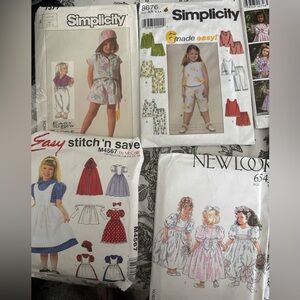 Lot of 11 Vintage Girls/Kids Sewing Patterns ( McCalls, Simplicity, New Look )